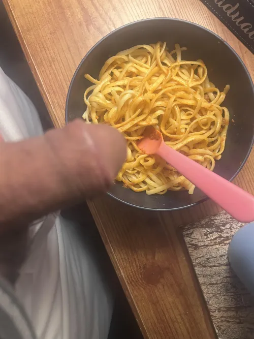 Anybody want to taste my noodles with my special sauce? It was so delicious. I’ve been putting it in everything lately. Who wants some?