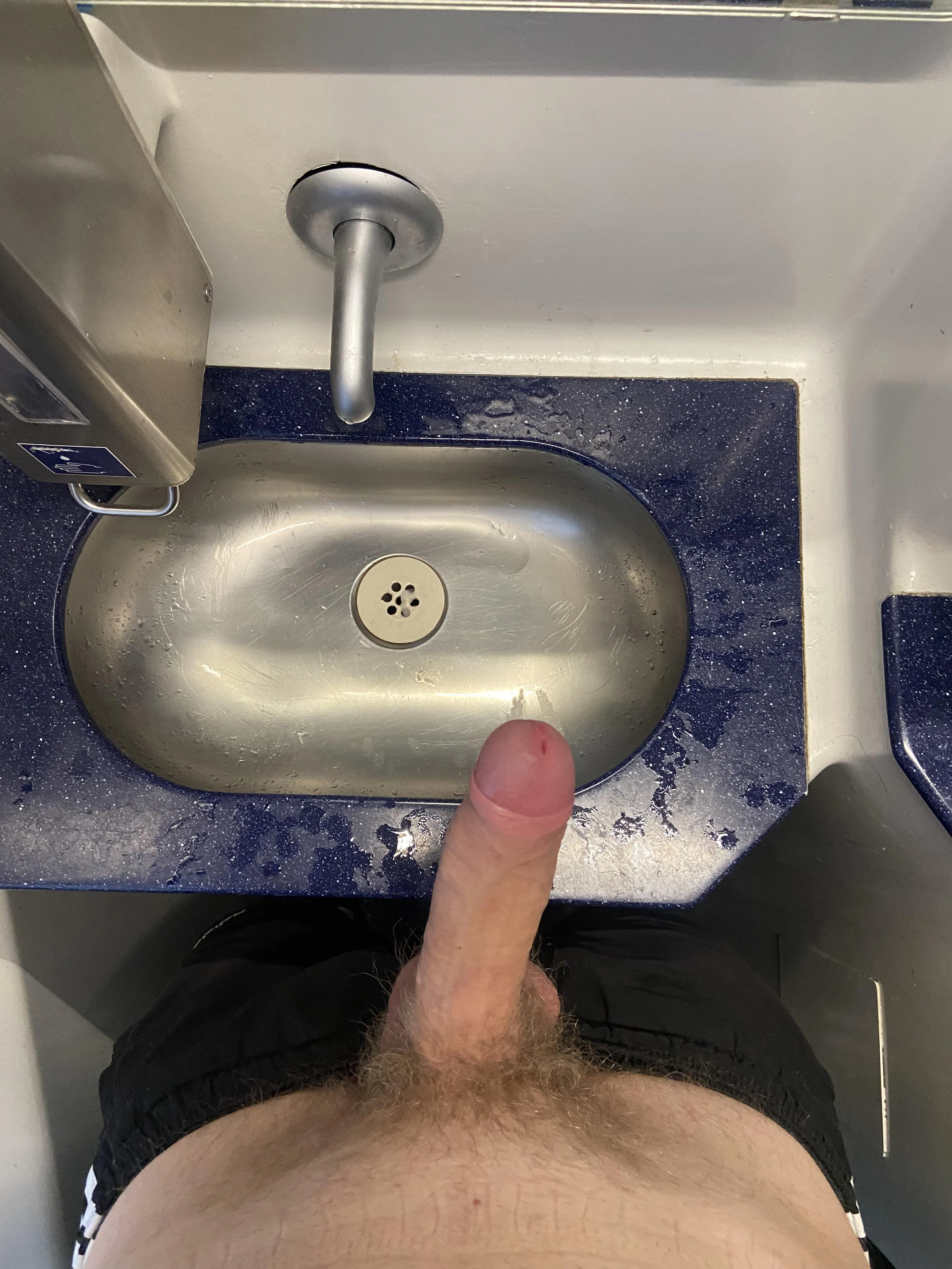 Letting it breathe in the train toilet after a long, hot day