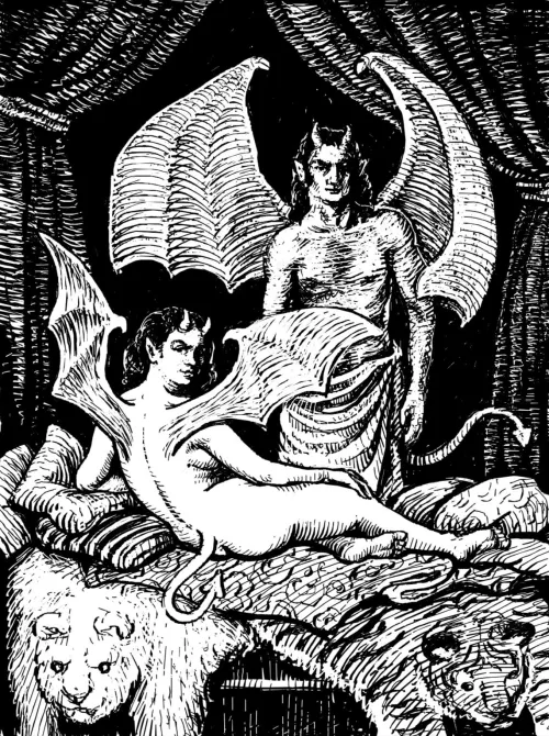 Succubus and incubus, drawing by me