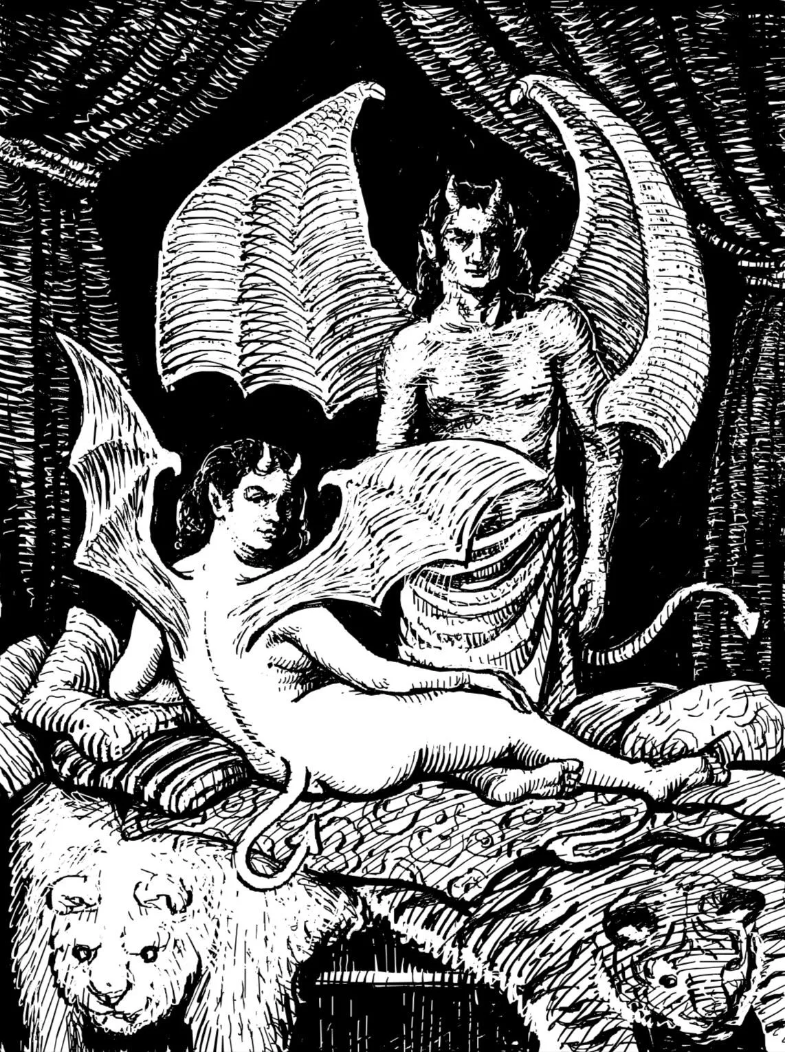 Succubus and incubus, drawing by me