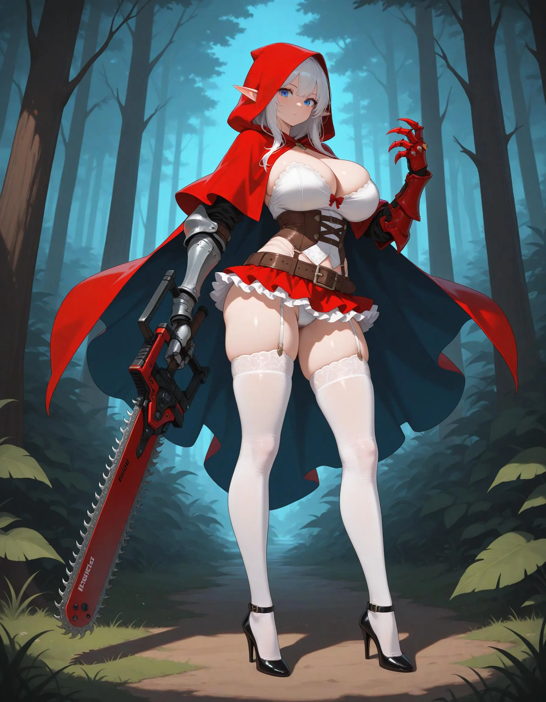 Badass Elvish Riding Hood Wolf Hunter (made by me)