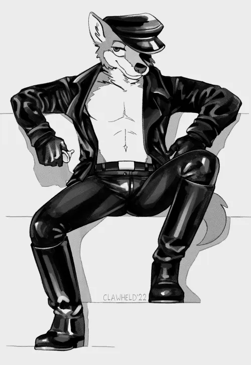 Commission - Leather wolf (clawheld) [M]