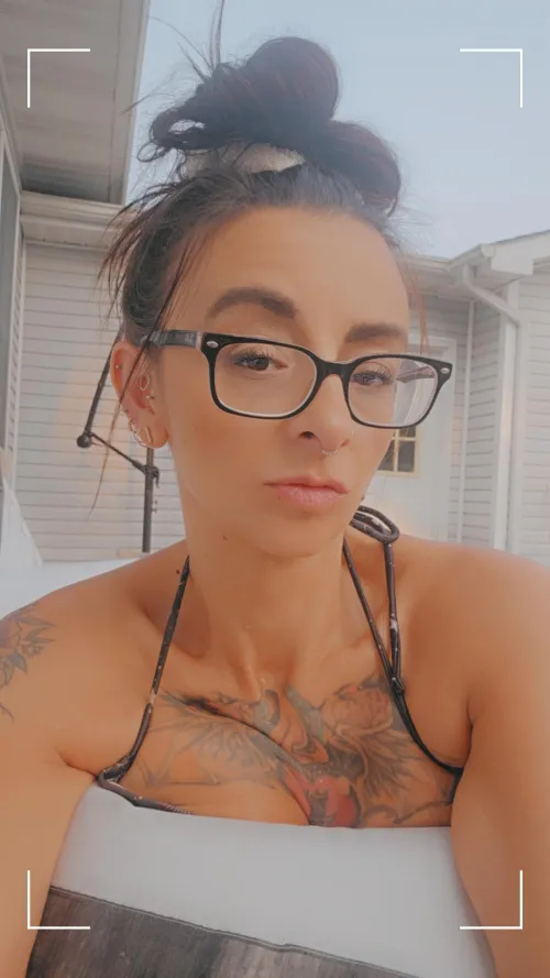 June is finally her ready for naked hot tubbing and skinny dipping