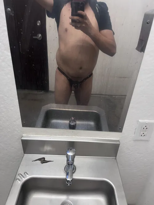 Public showers at the lake. Left the keys there