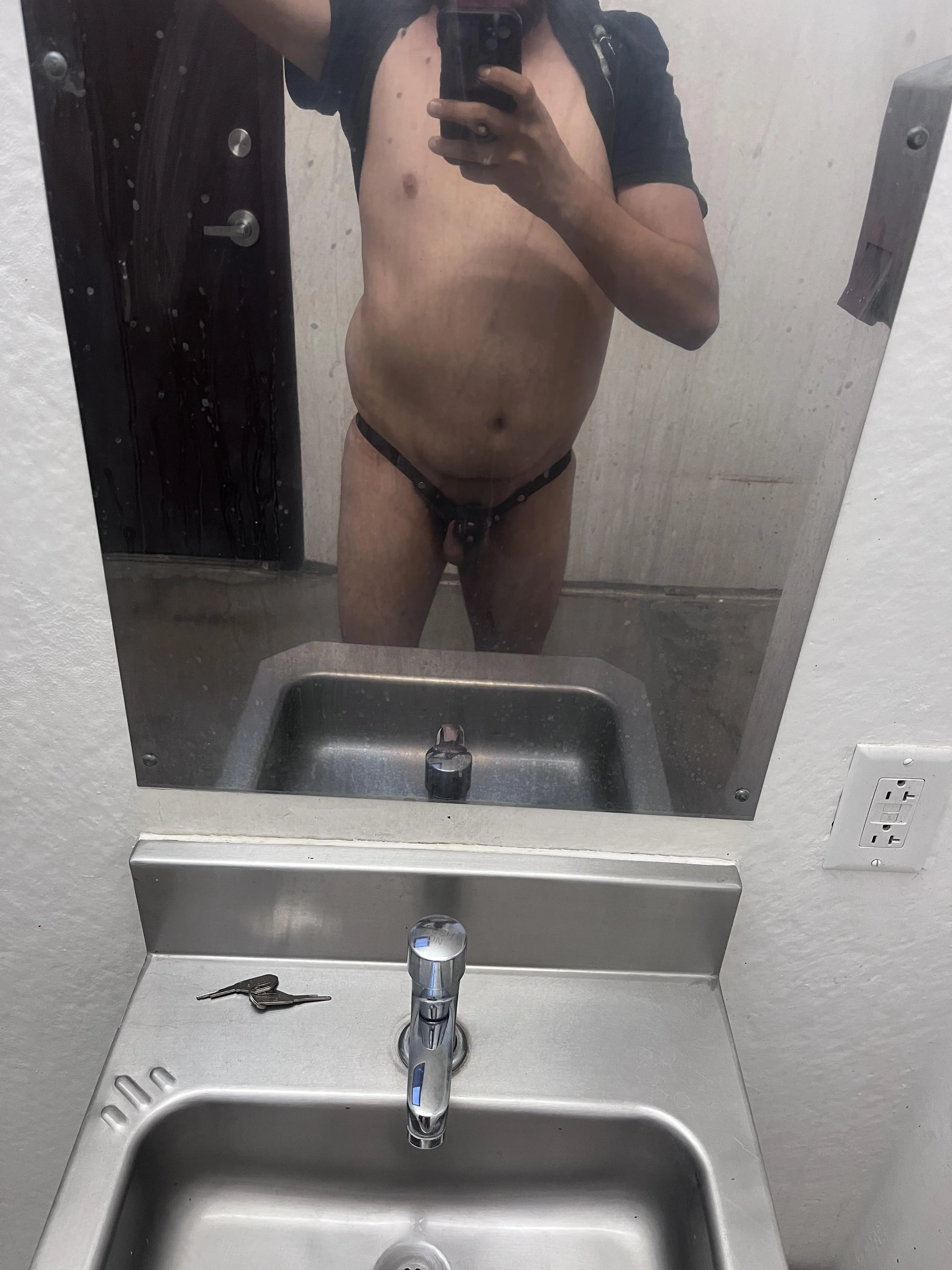 Public showers at the lake. Left the keys there