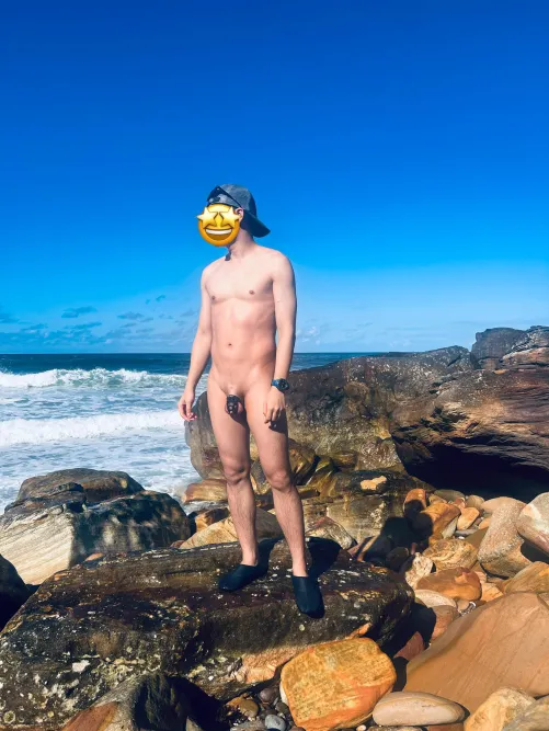 Nothing. Just me chilling by the nude beach and showed it off