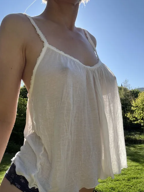 Sheer top on a sunny morning