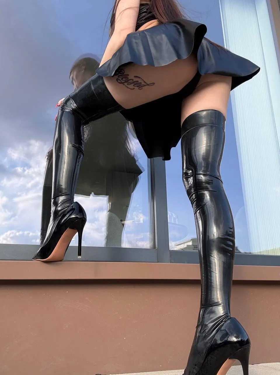 Shiny legs and clicking heels