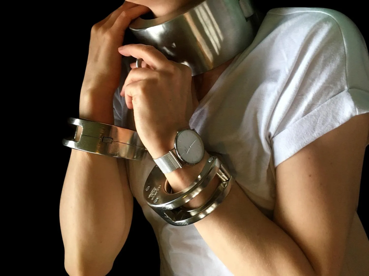 Ultra heavy collar and heavy handcuffs - I don't wear this collar often...