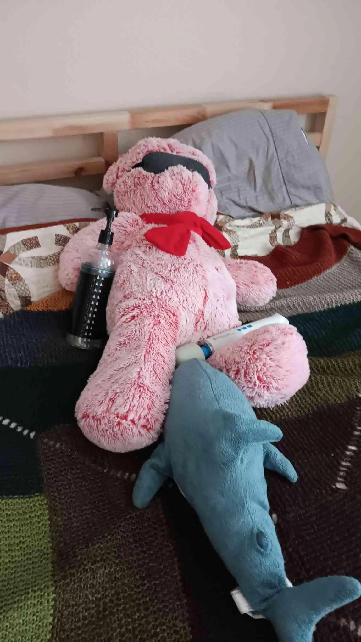 Caught my Blahaj cheating on me!