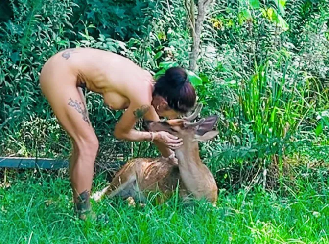 Just a girl and her deer