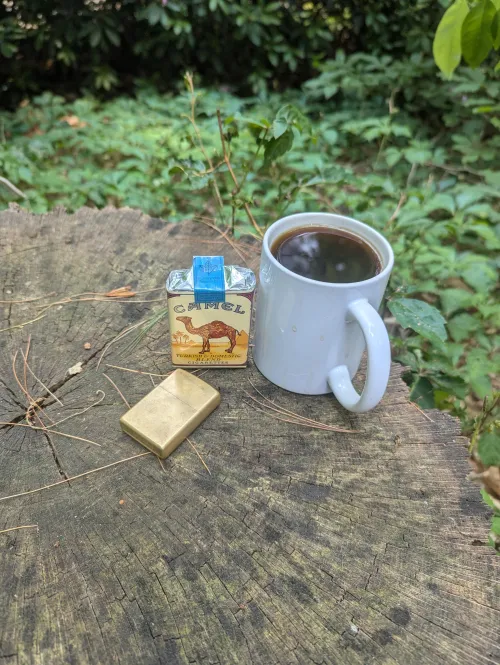 Camel unfiltered and black coffee, I'm trying too hard at this point