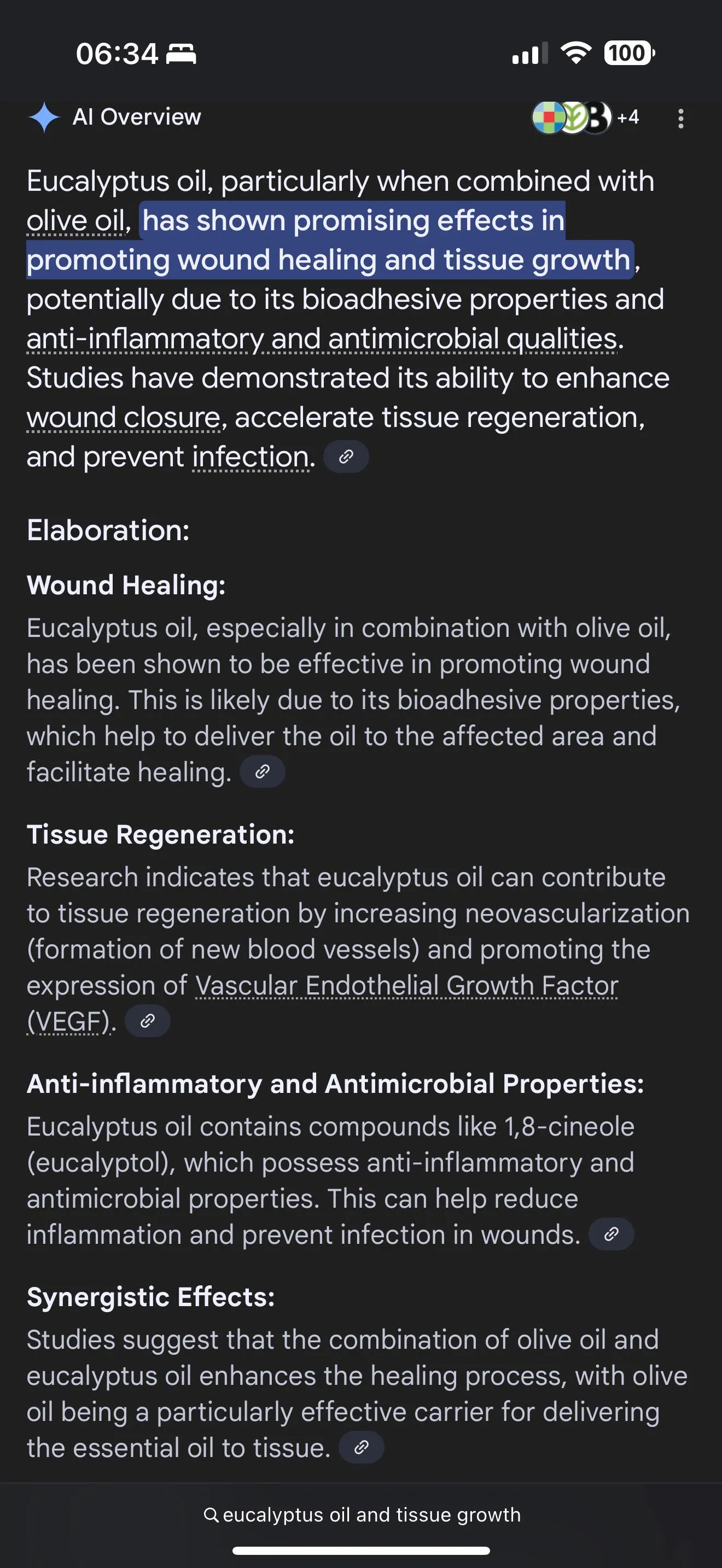 Oils for massage