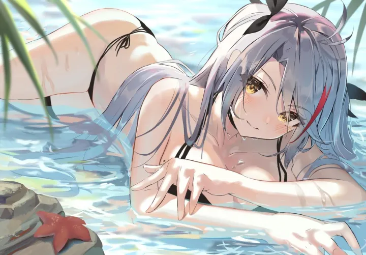 prinz laying in the water like the queen she is: artist 智瀬といろ＠お仕事募集中です
