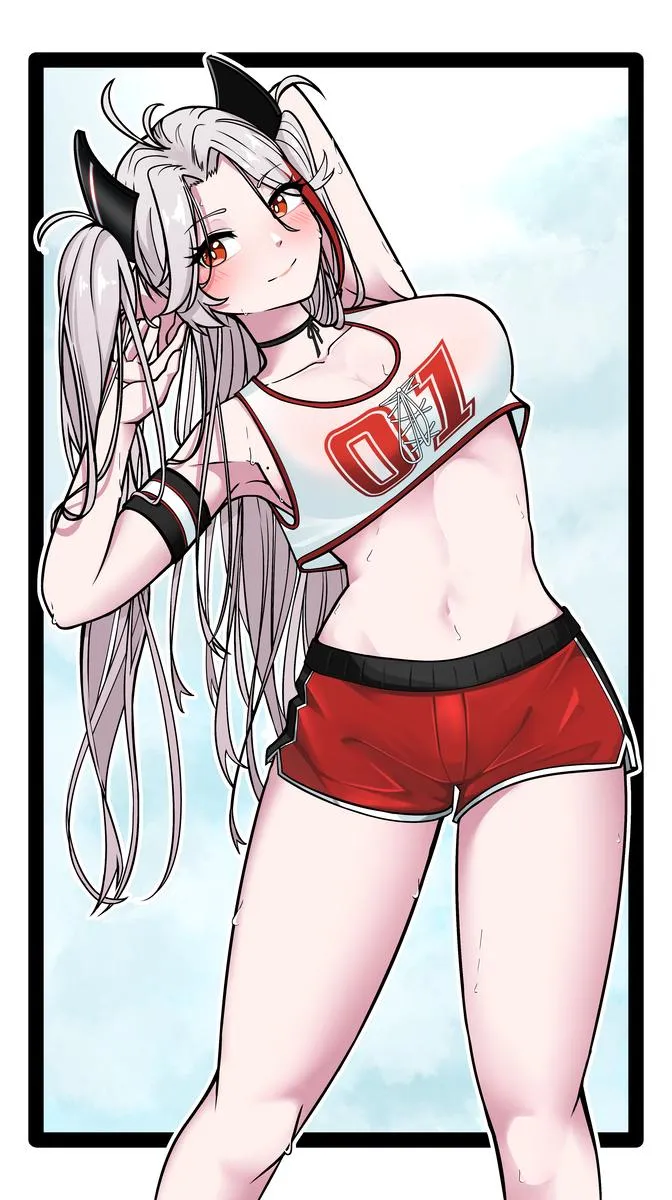 ship girl number one streching her flexable body: artist 
NotSushi