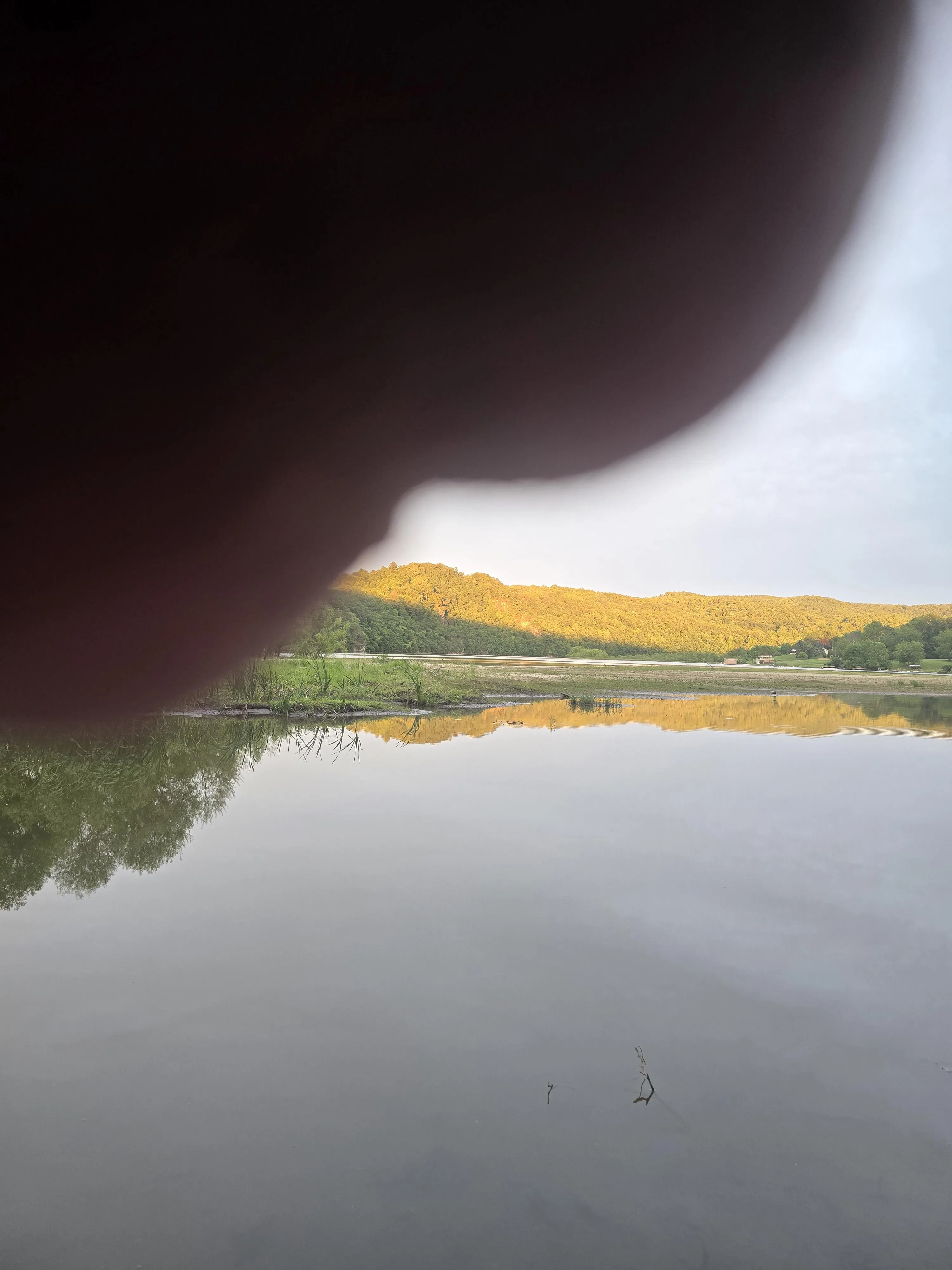 Nothing like nuts and a Blue Ridge sunset.