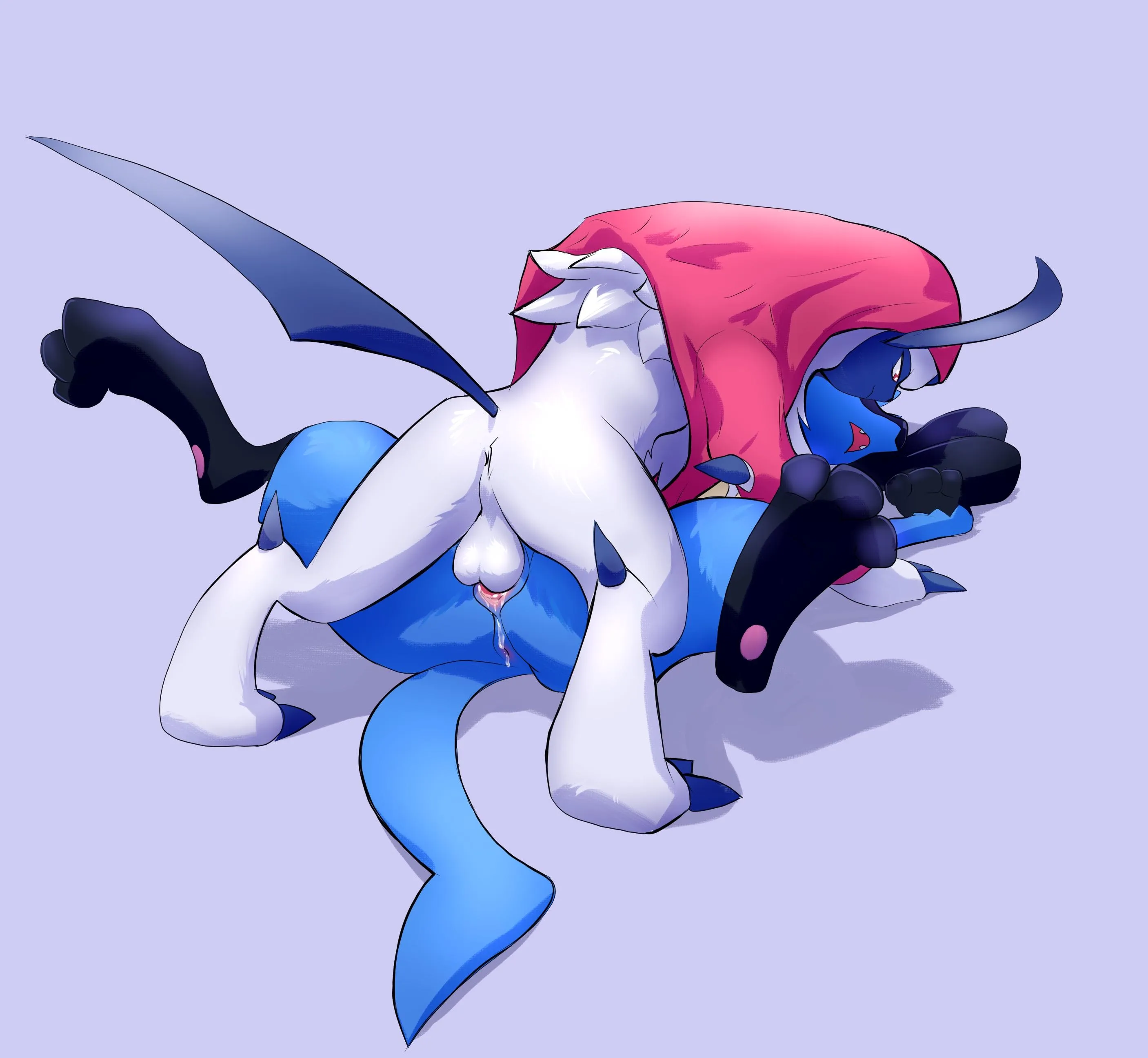 Absol putting a baby in his Lucario wife [M/F] (ds h0rn)