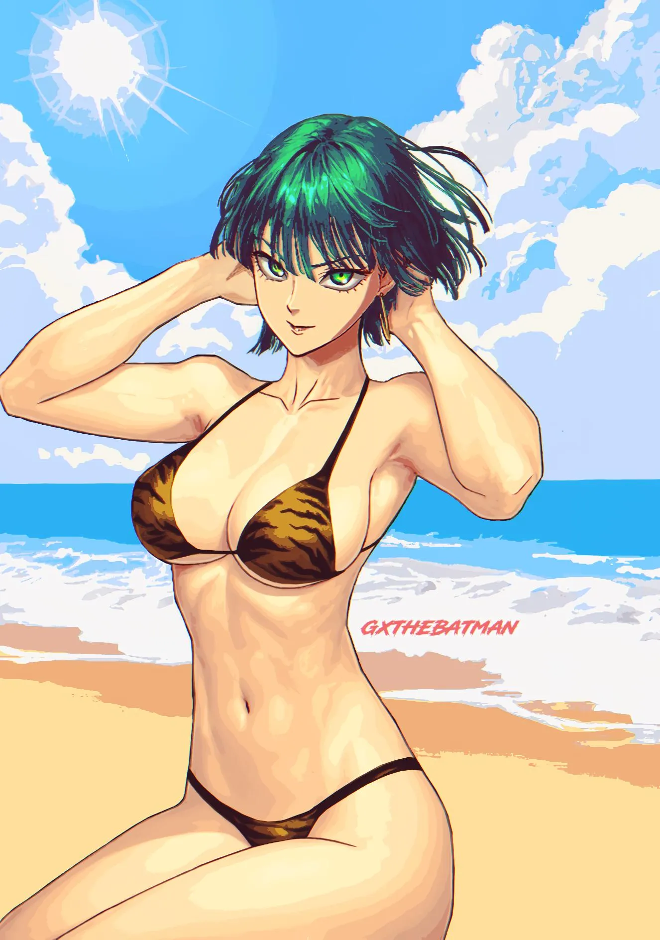 Fubuki in a Tiger Bikini [One Punch Man]