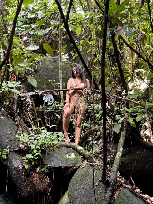 Naked deep in the rainforest