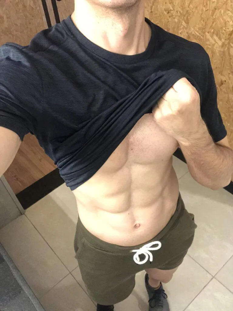 Starting licking my abs