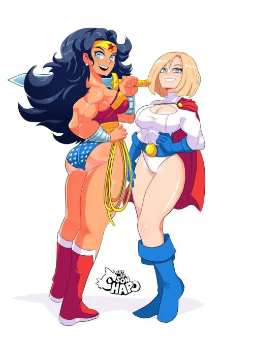 Wonder Woman & Power Girl by Son Chapo.