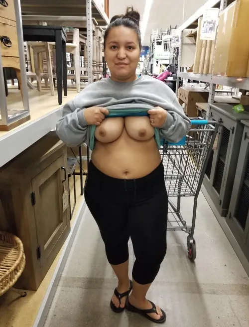 Just flashing my tits