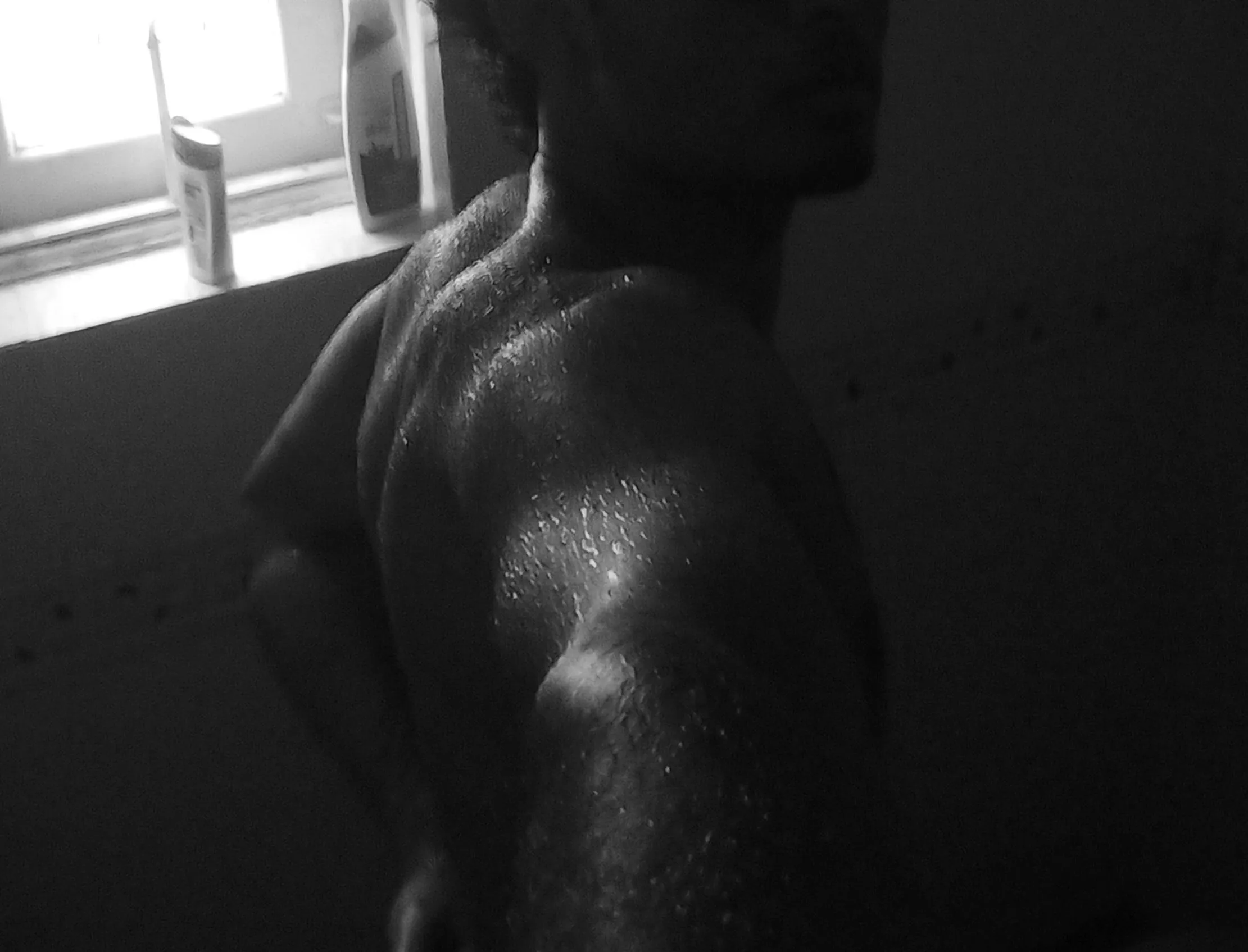 Post gym shower posing