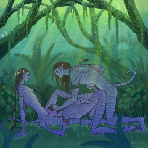 Threesome in the jungle (Peachy_cocktail)