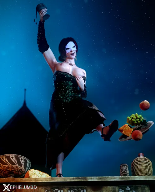 Triss had a little too much to drink (Ephelum3D)