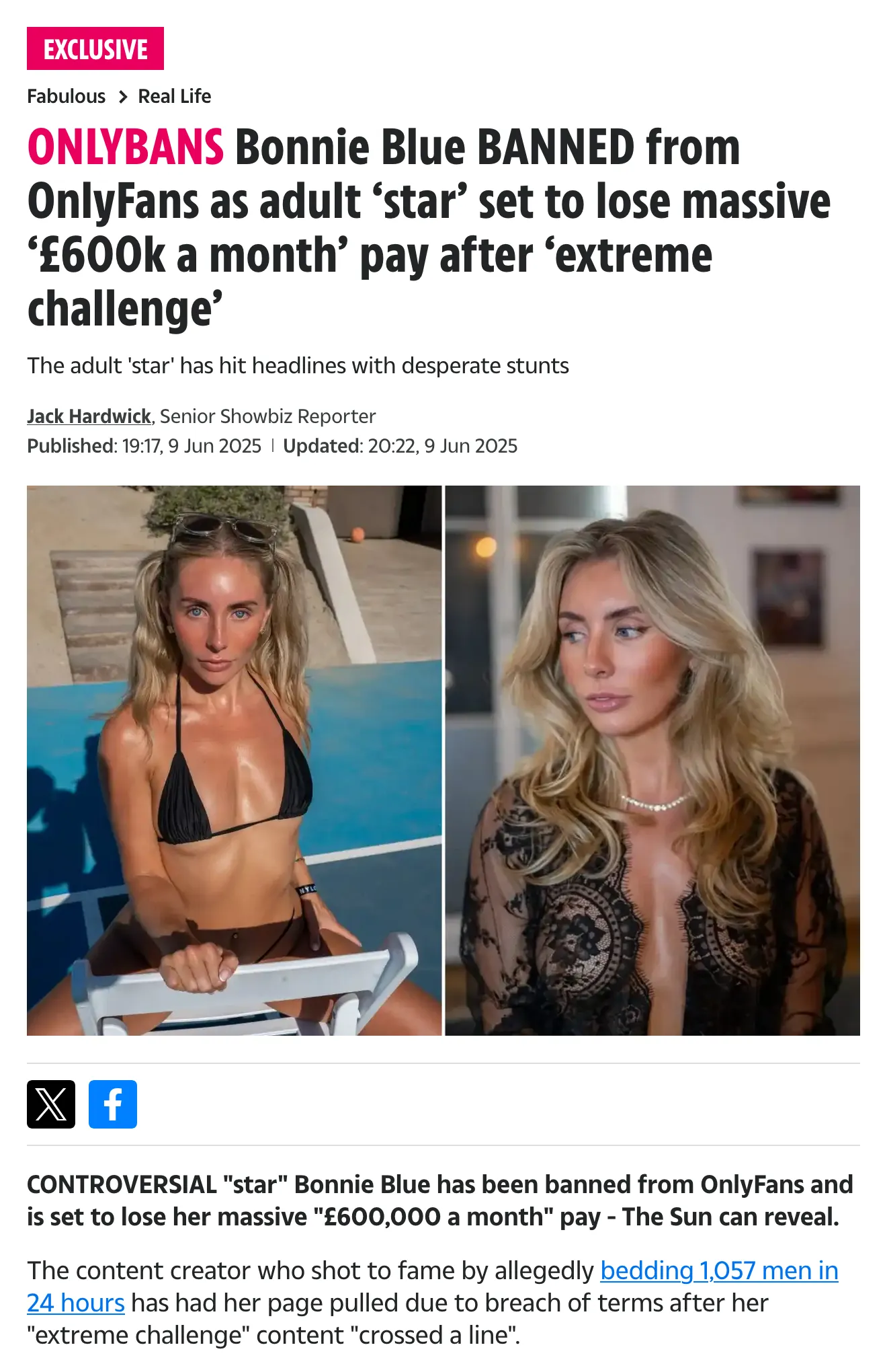 Bonnie Blue Banned From OnlyFans