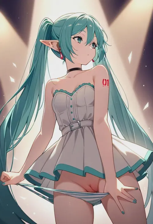 (Competition) Frieren performing on stage as Hatsune Miku