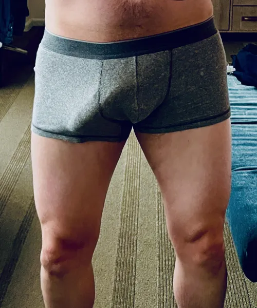 For the grey shorts/pants and bulge fans [m].