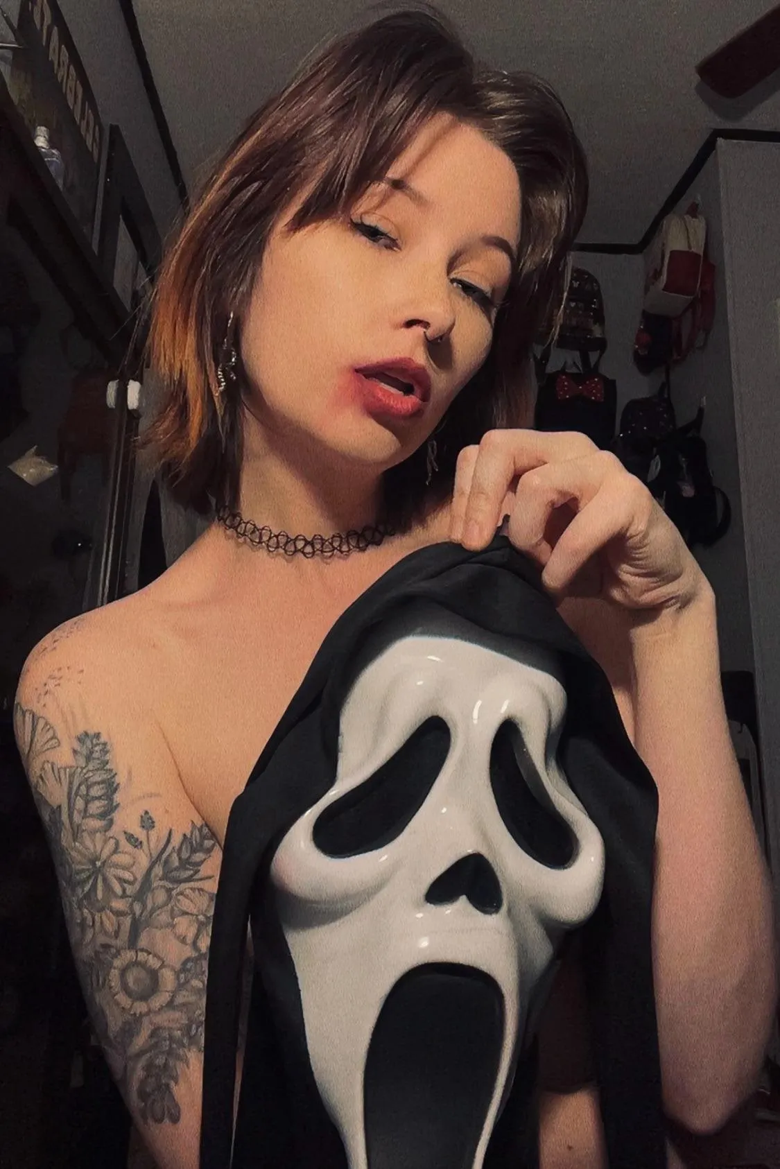 It's never too early to pull out the spooky mask for some fun..