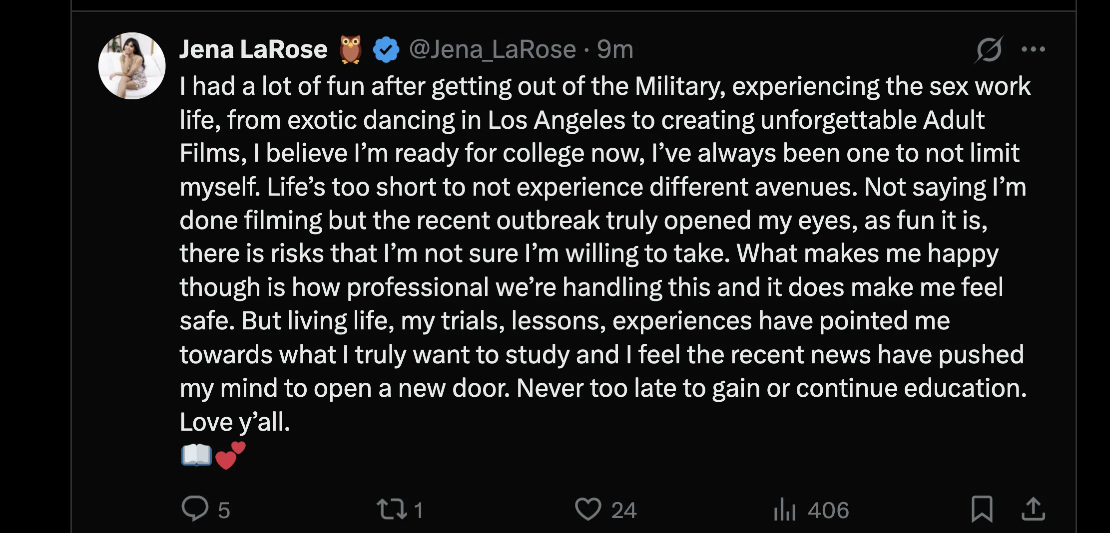 Jena LaRose Update 