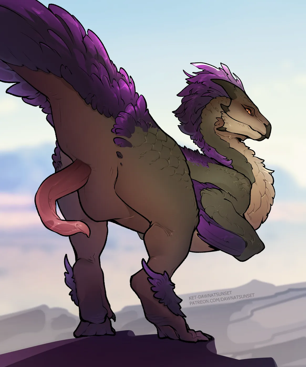 March Pinup (Fan Art): Seikret (MHW) v.4 (ket-dawnatsunset) [M]