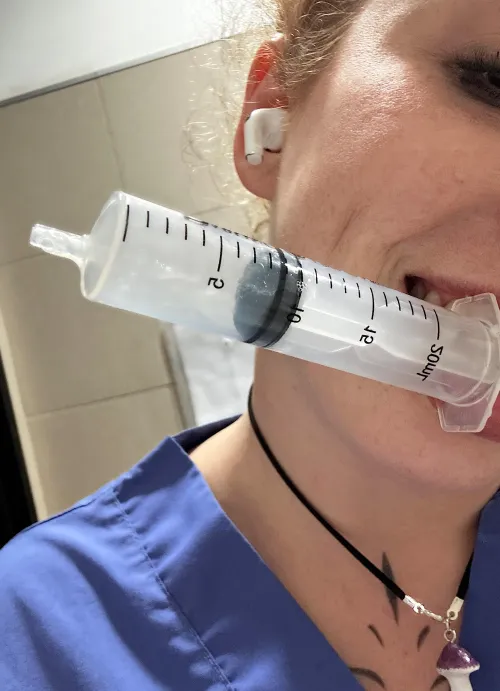 When I'm really horny, I hide in the bathroom and masturbate with syringes.