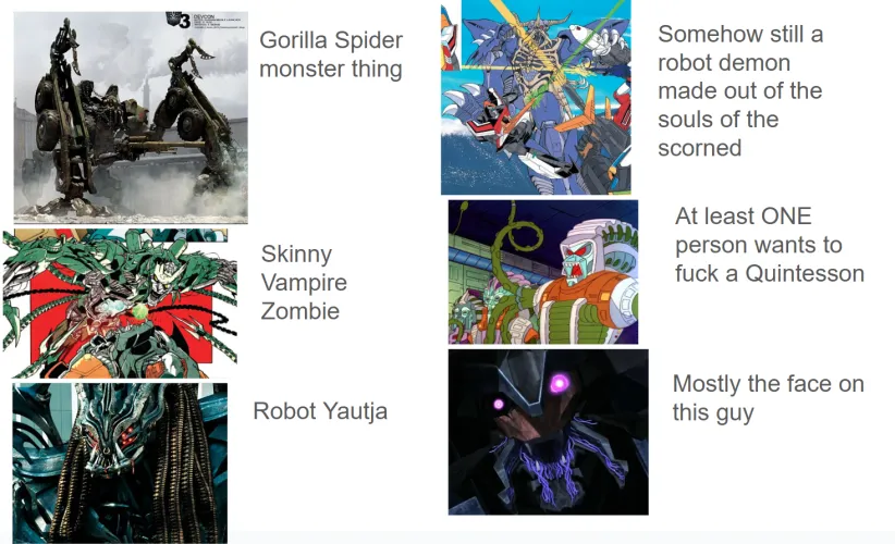 Cybertronians offer a blend of Robotfucking mixed with Monsterfucking