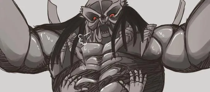 [M] If you do a good job, Warlord yautja will let you ride (art by me)