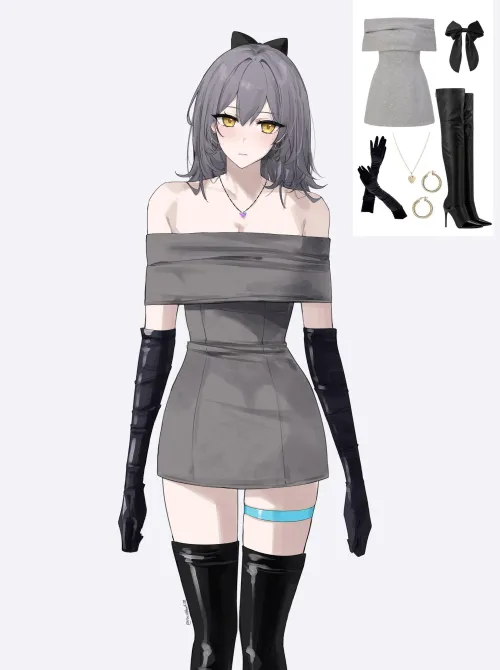 Stelle in dress (feint)