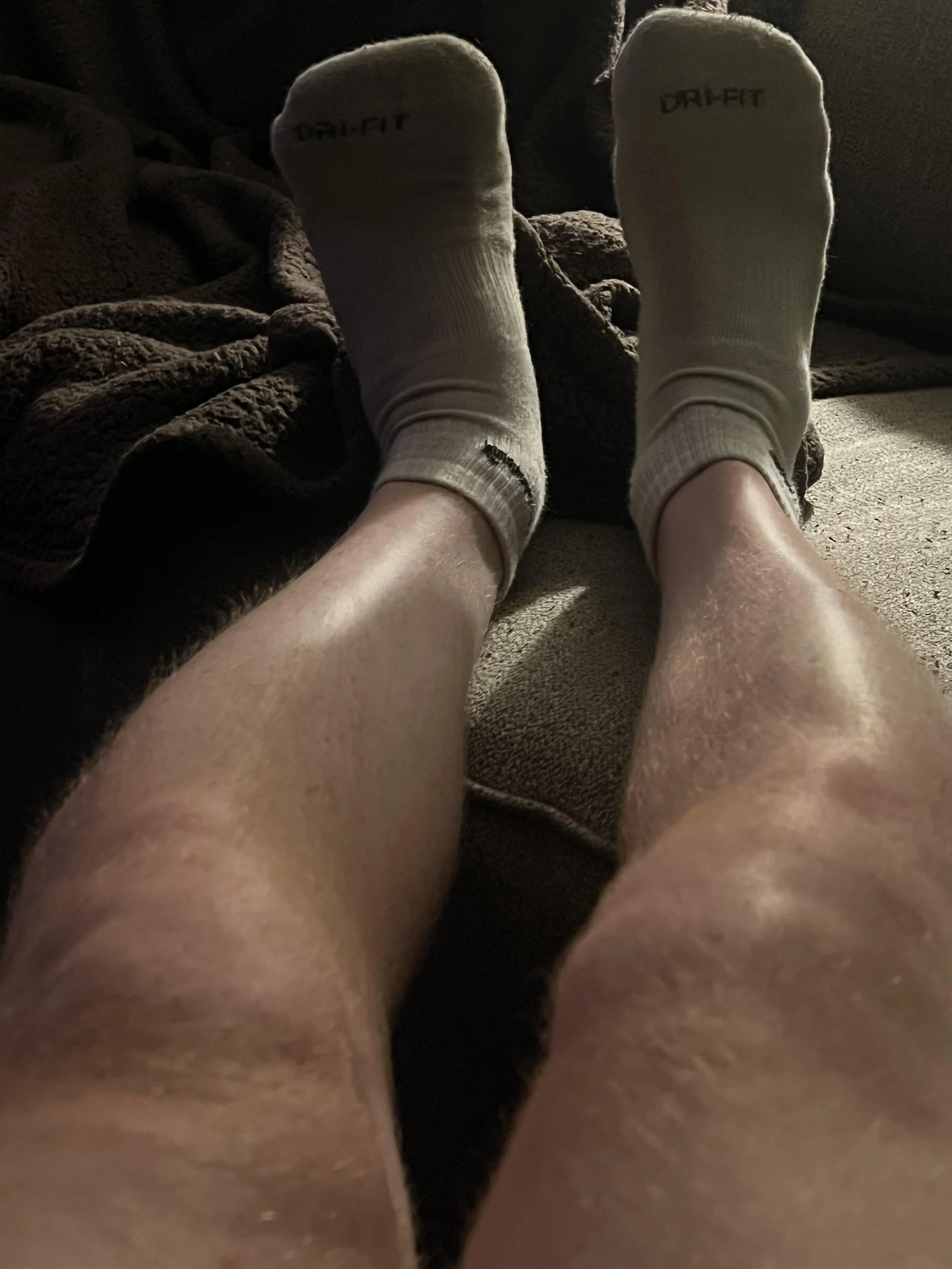 White socks clinging while I flex. You’d cling harder.