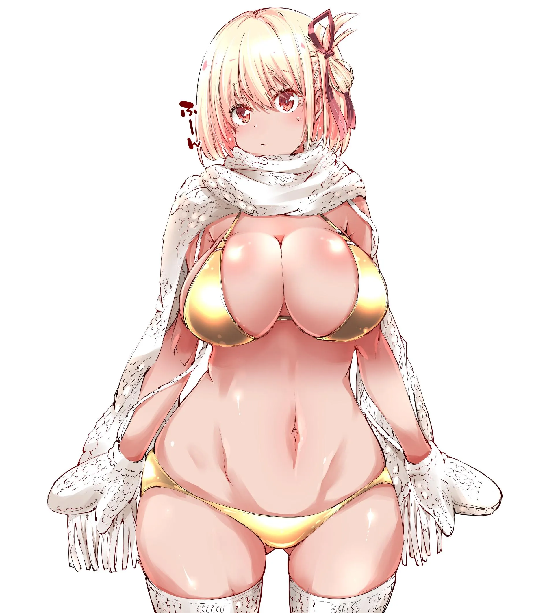 Chisato Rocking Her Golden Bikini