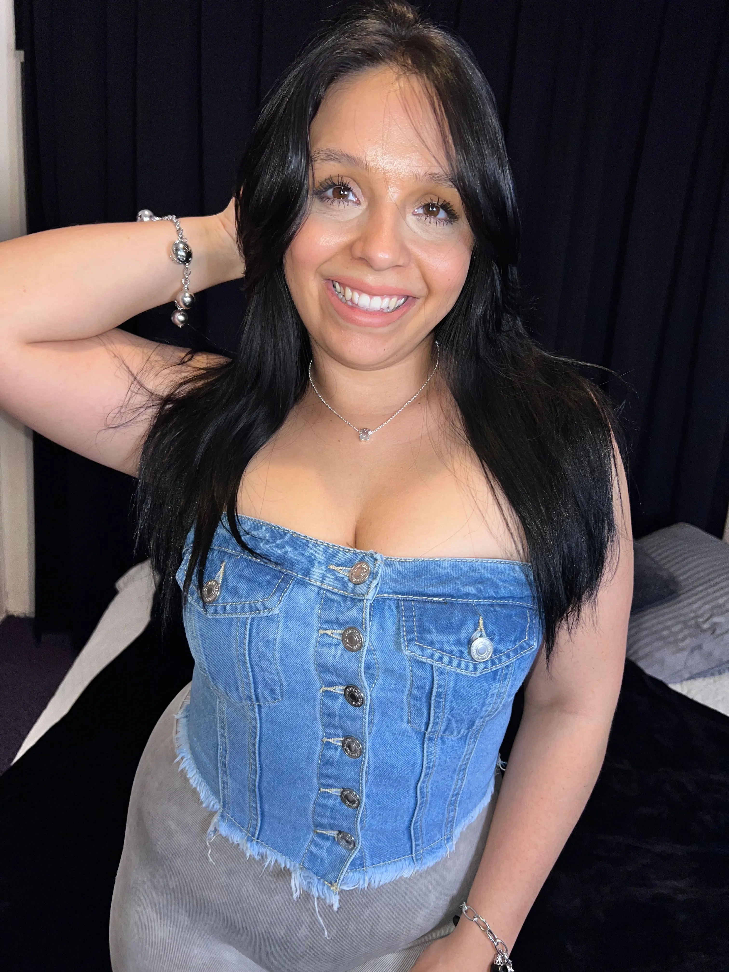 I love my outfit, especially when taking it off piece by piece.