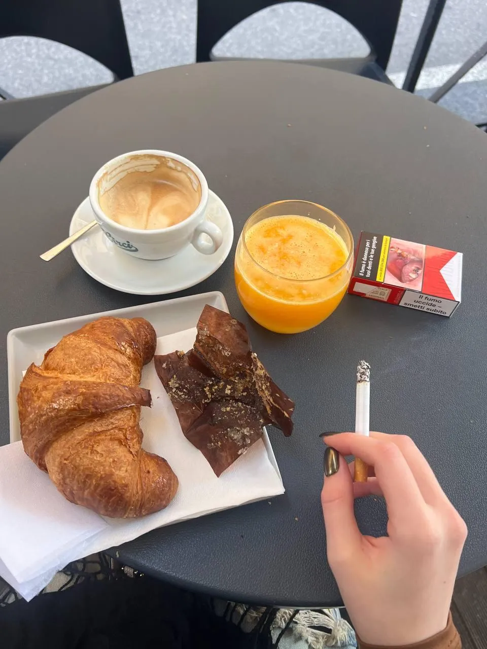 had coffee, a smoke, and 7 conflicting emotions before noon