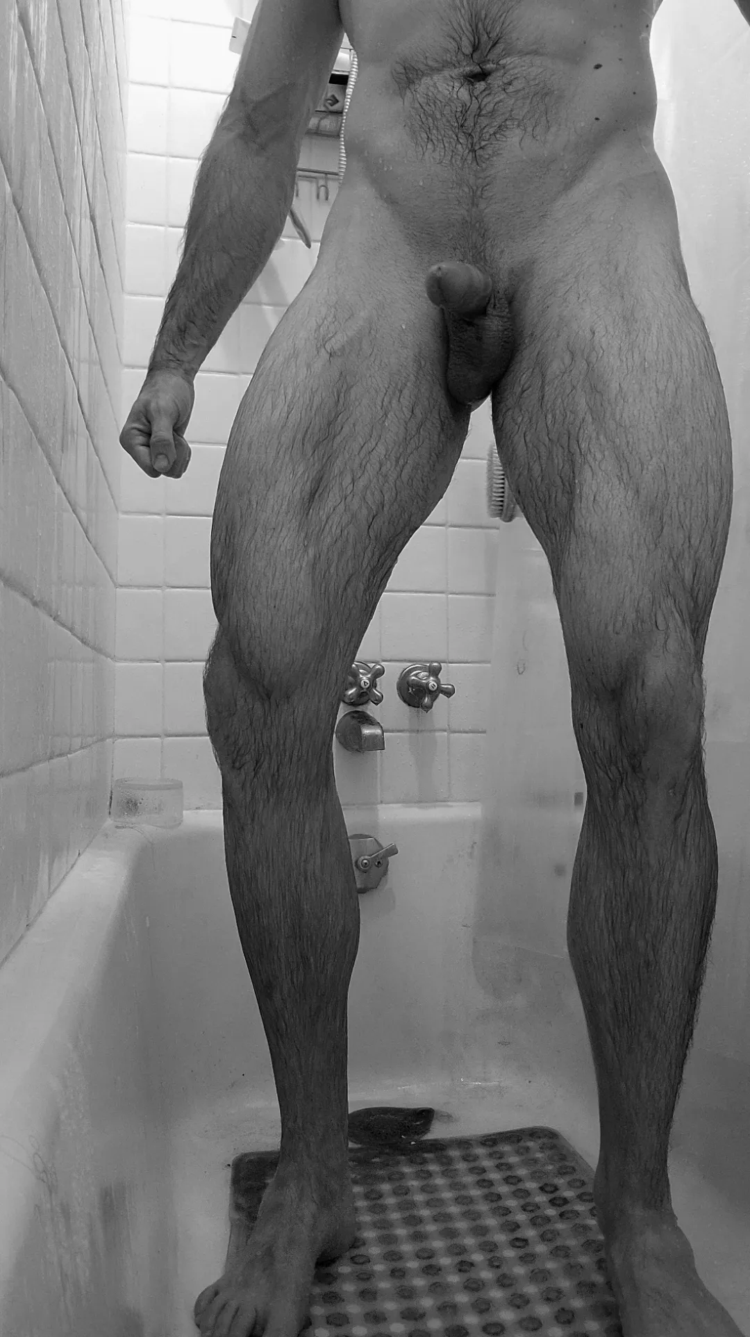 Wet guy thighs