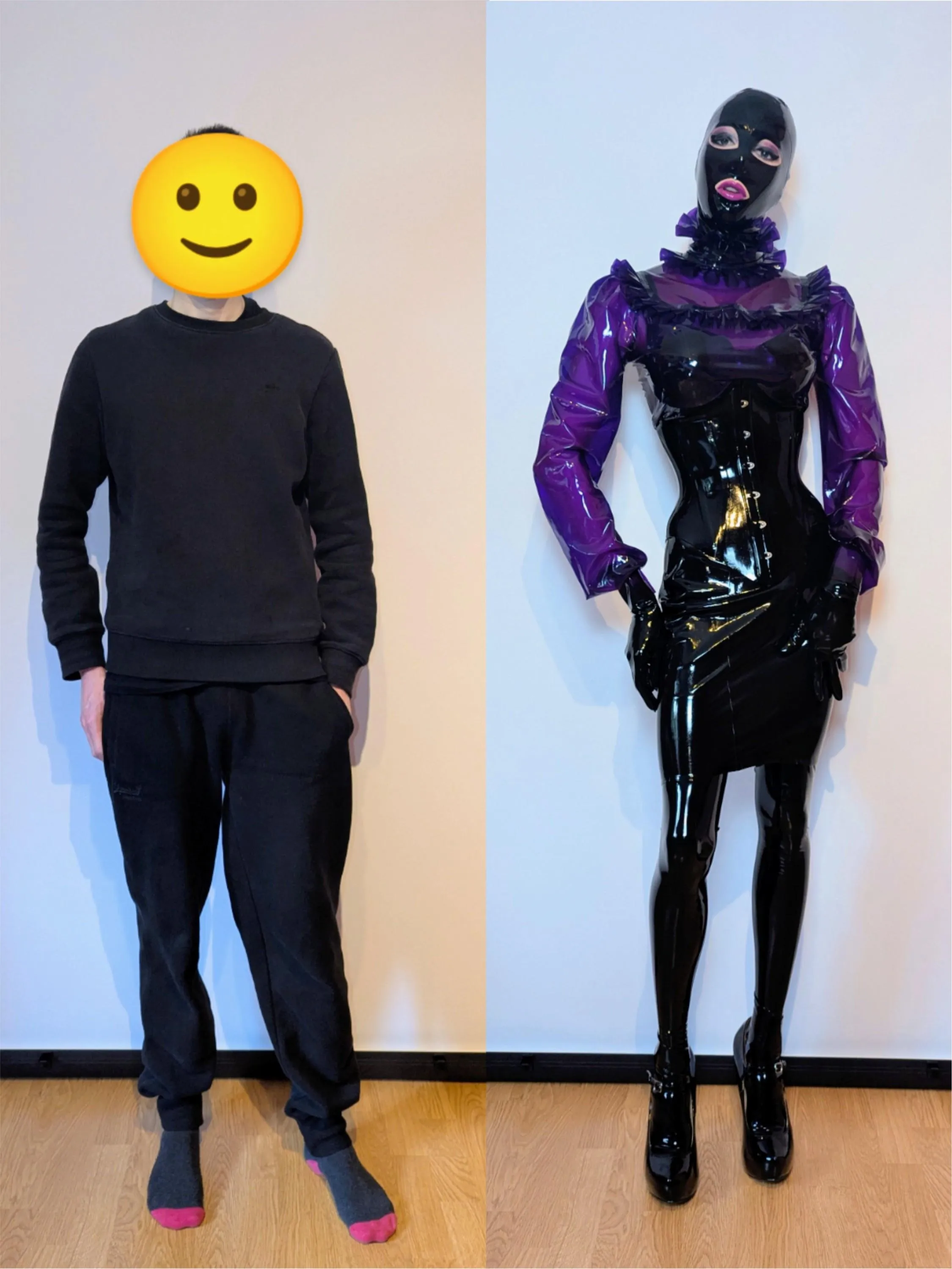Before and after becoming a rubberdoll 💜✨
