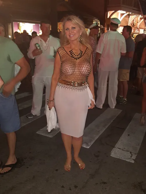 Having fun at Fantasy Fest in Key West.