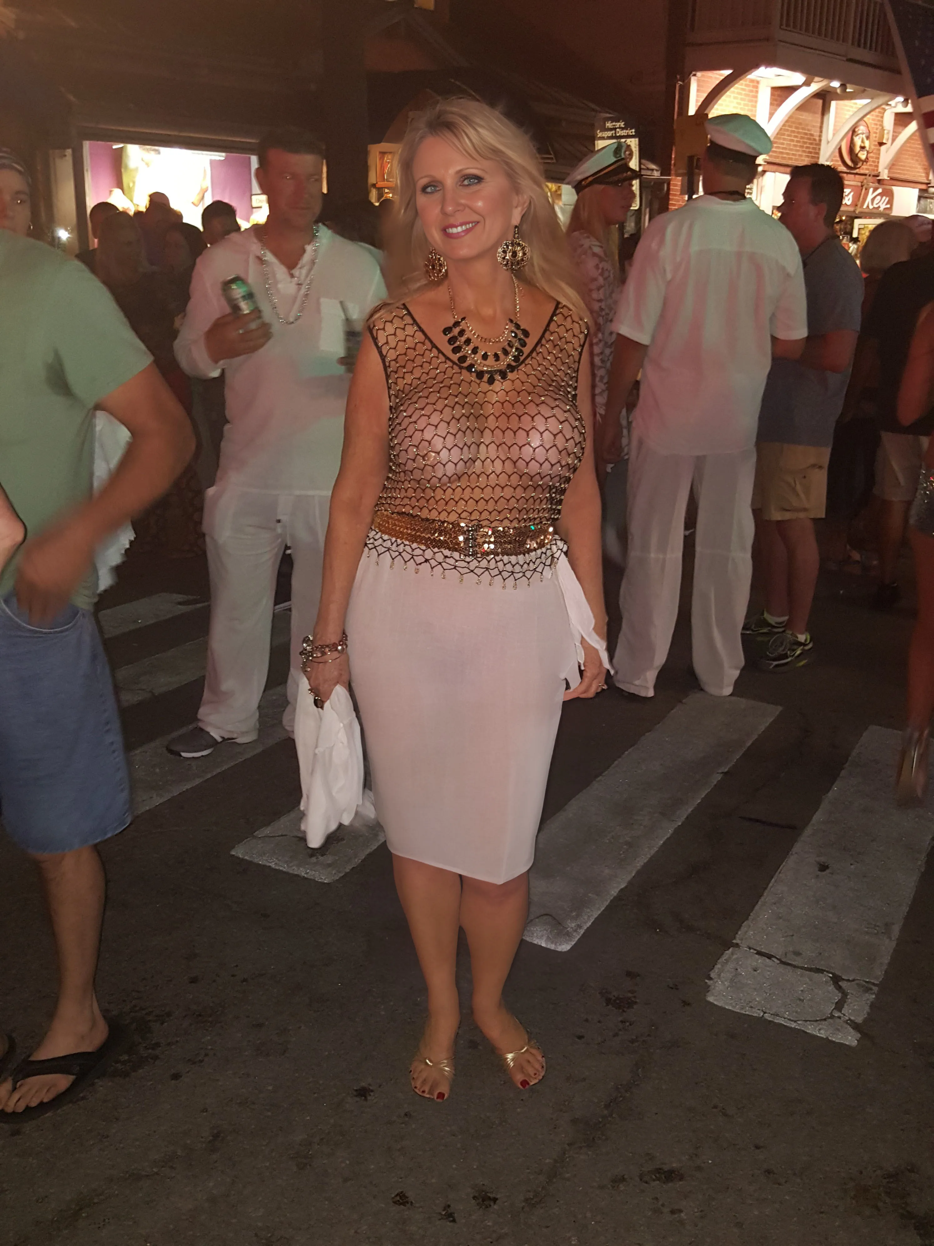 Having fun at Fantasy Fest in Key West.