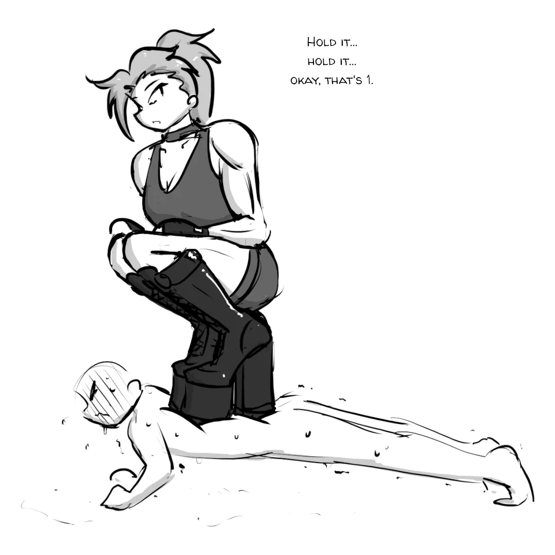 He only has to do three sets of ten.