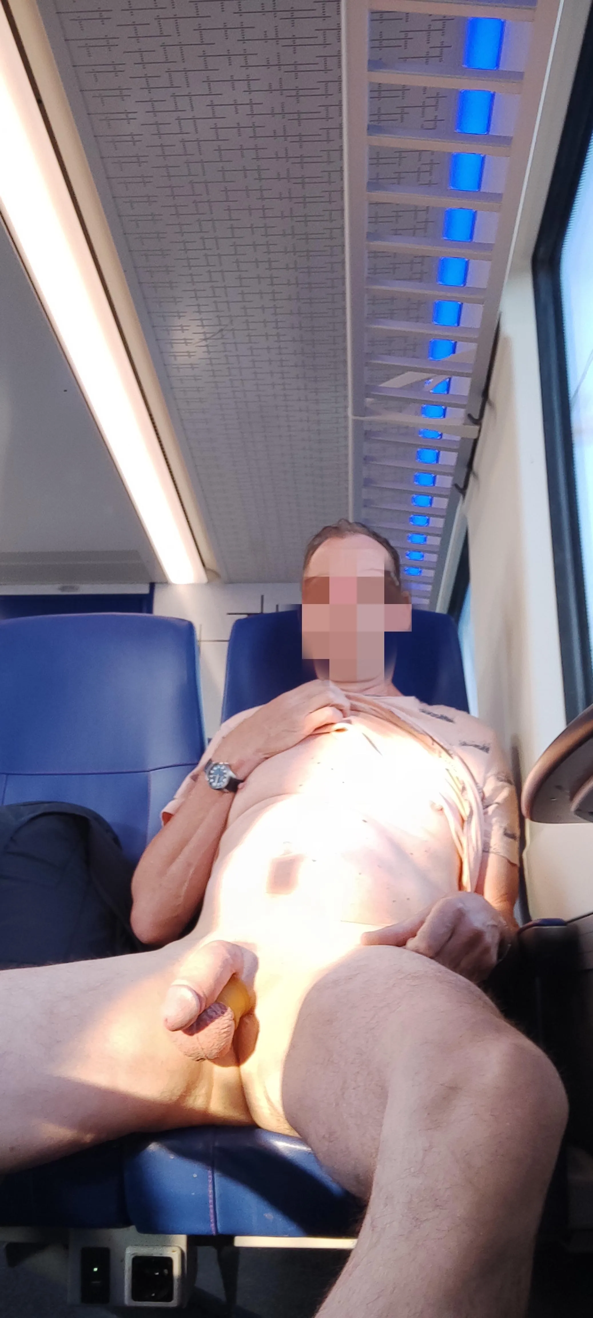 On the train to work