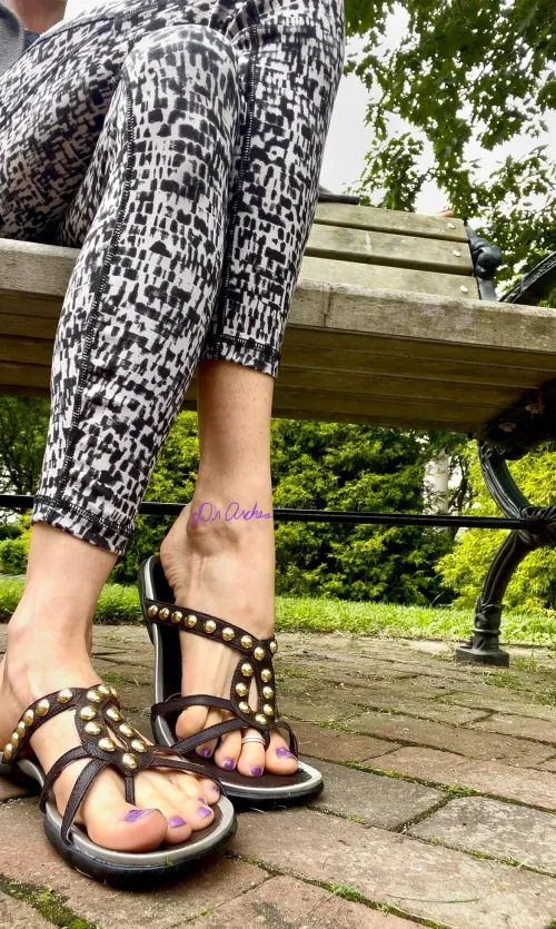 Thongs go well with tiny ankles